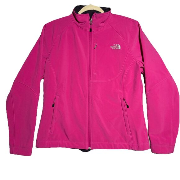 The North Face Women's Size Large Full Zip Windwall Softshell Pink Jacket - Picture 1 of 12